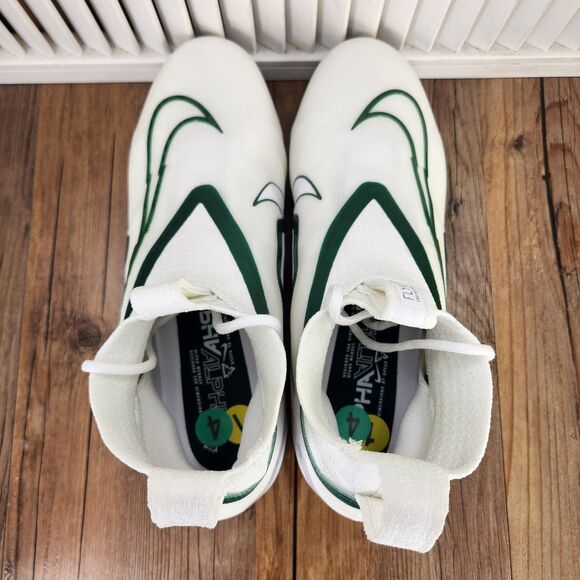 Nike Alpha Menace Elite 3 Mens Size 14 White Green Football Cleats DM1792-103
